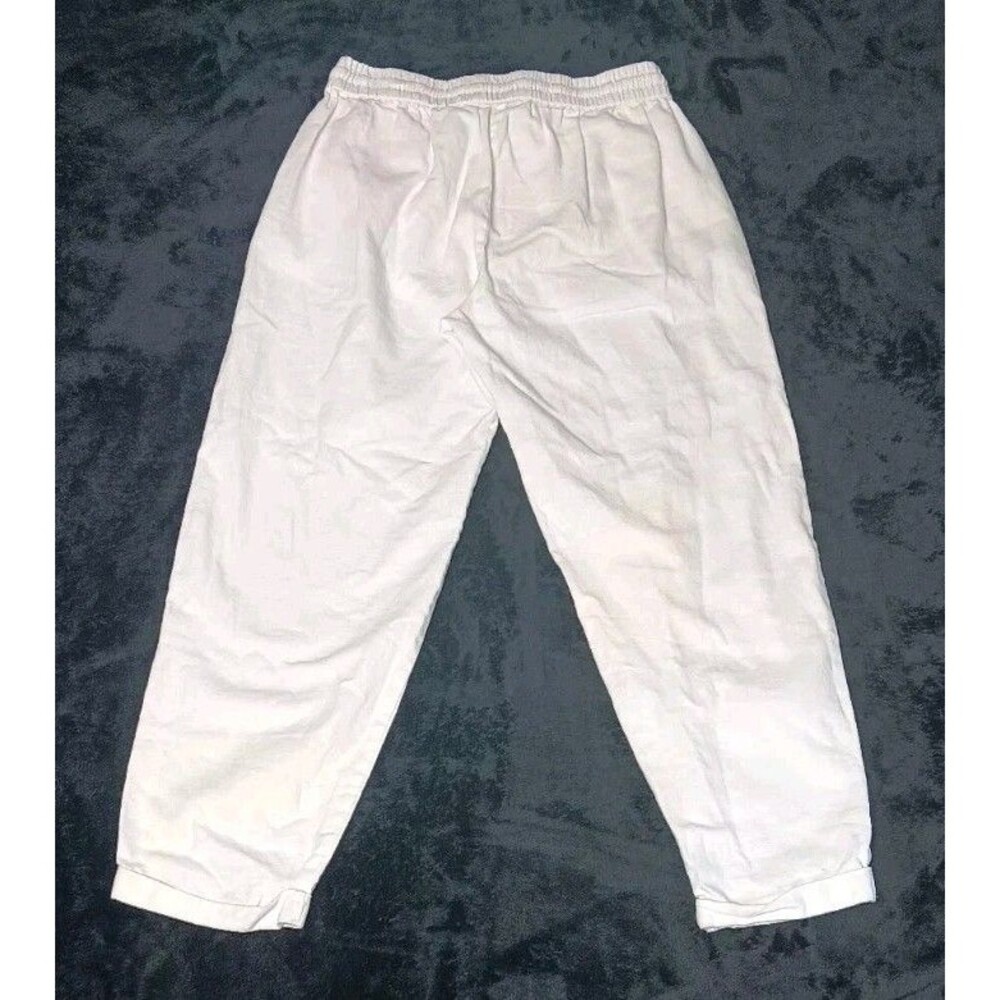J Crew Linen Blend Cuff Ankle Pants S White Coastal Beachy Seaside Quiet Luxury - Picture 12 of 12